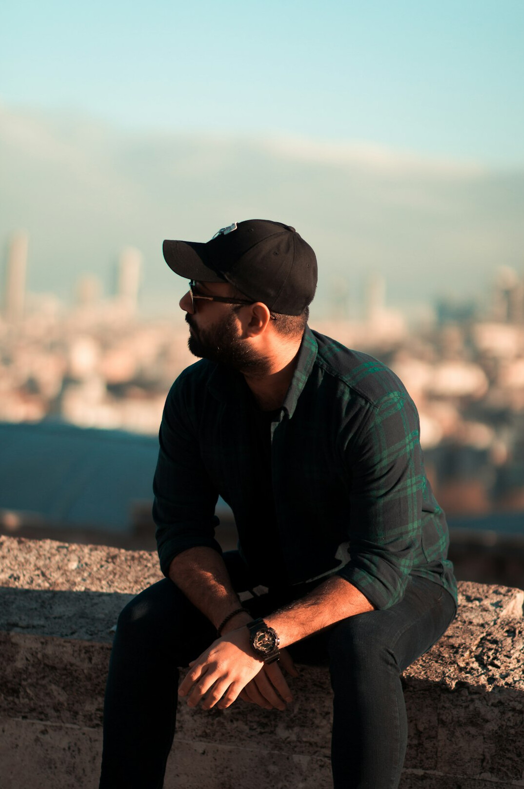 Portrait of a bearded man in a casual shirt