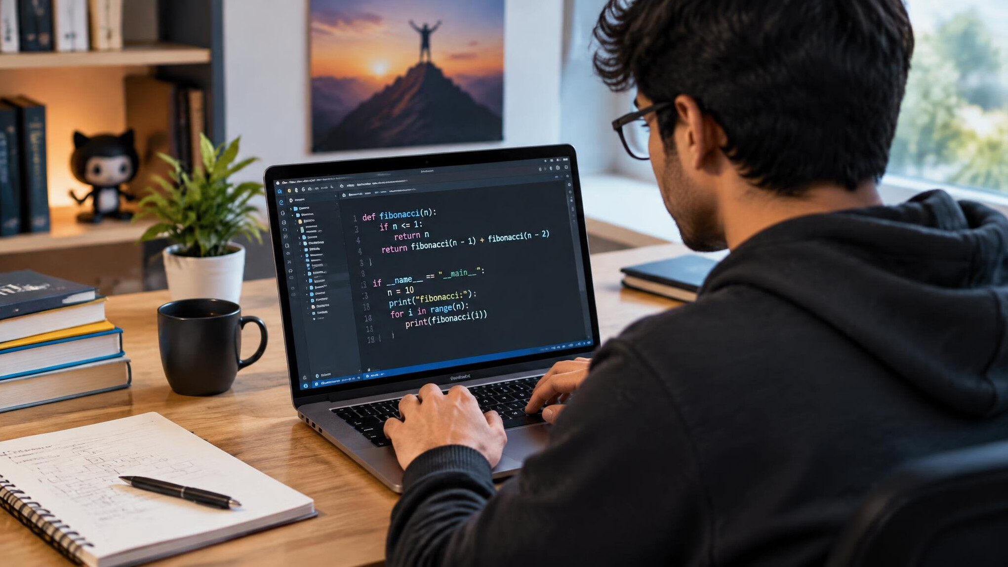 programmer working on laptop