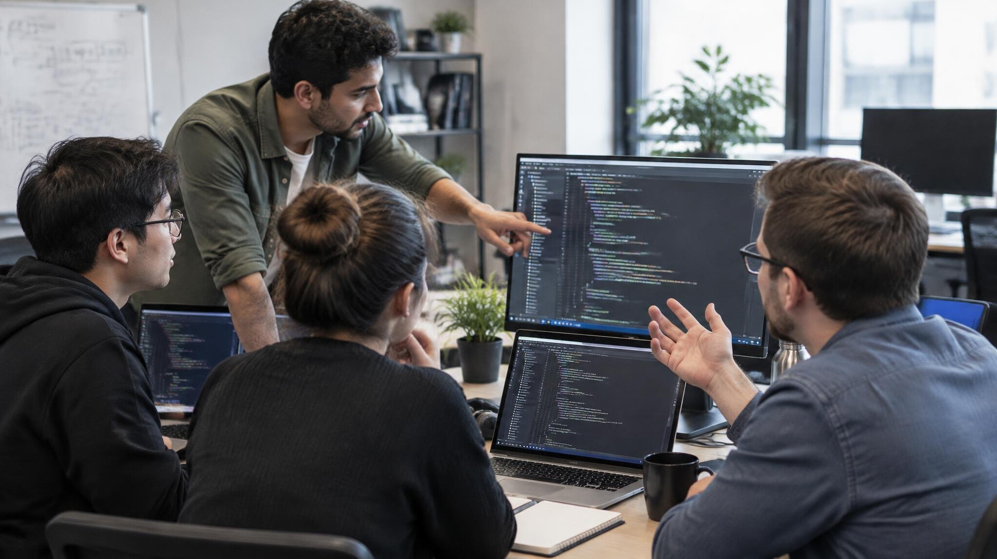 group of programmers collaborating