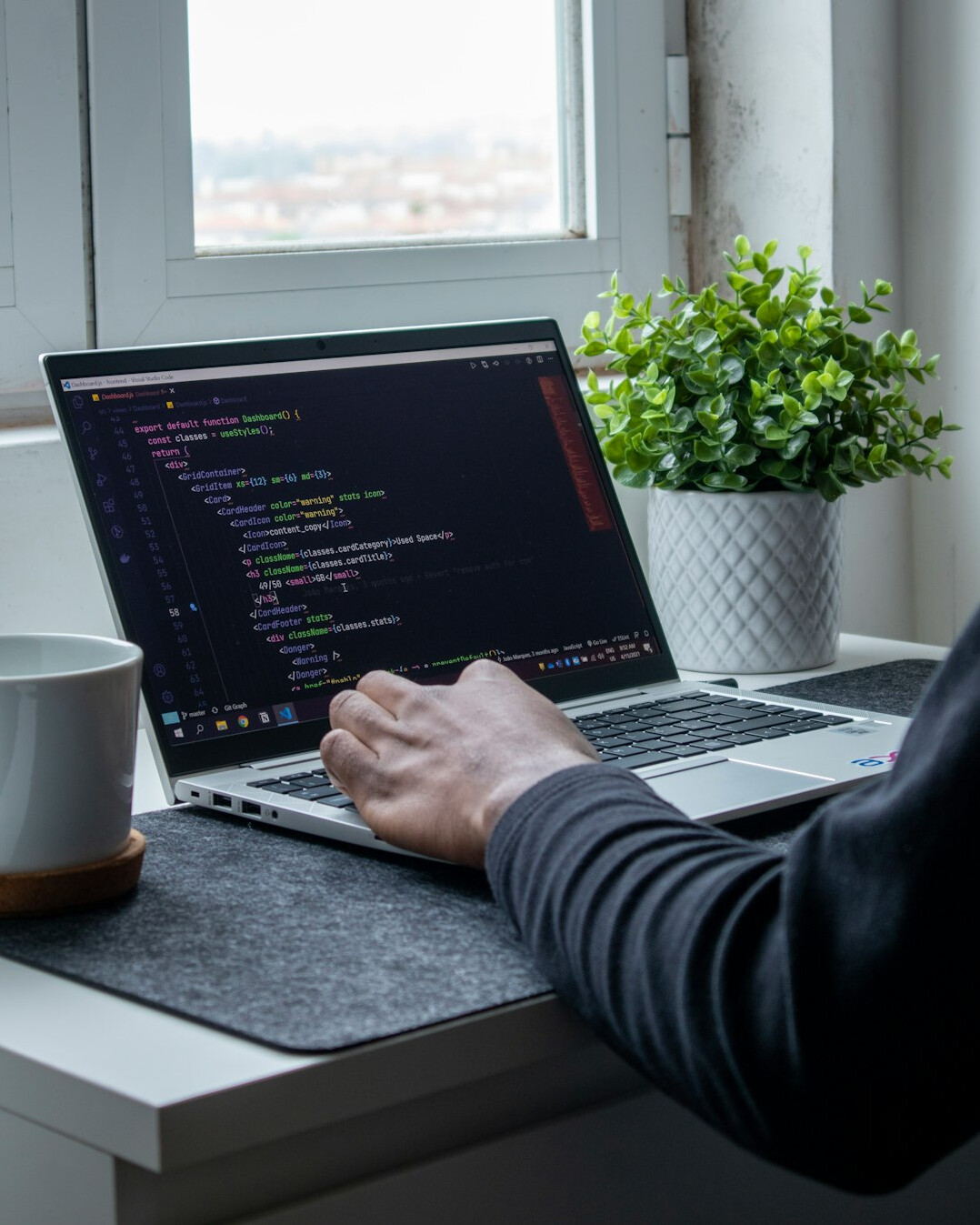 person solving coding problem