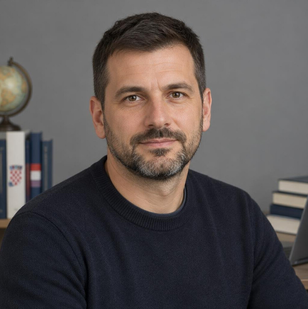 Portrait of a man with a short beard looking at the camera
